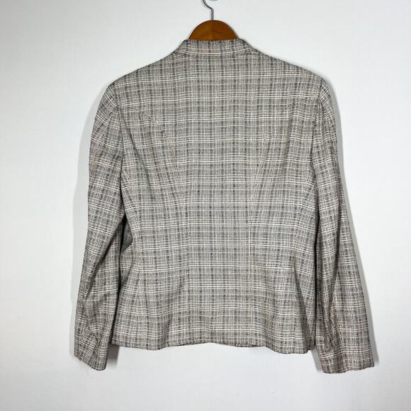 Jones New York Silk Wool Tweed Blazer Jacket Women’s Sz 8P Plaid Career Business - Picture 8 of 10